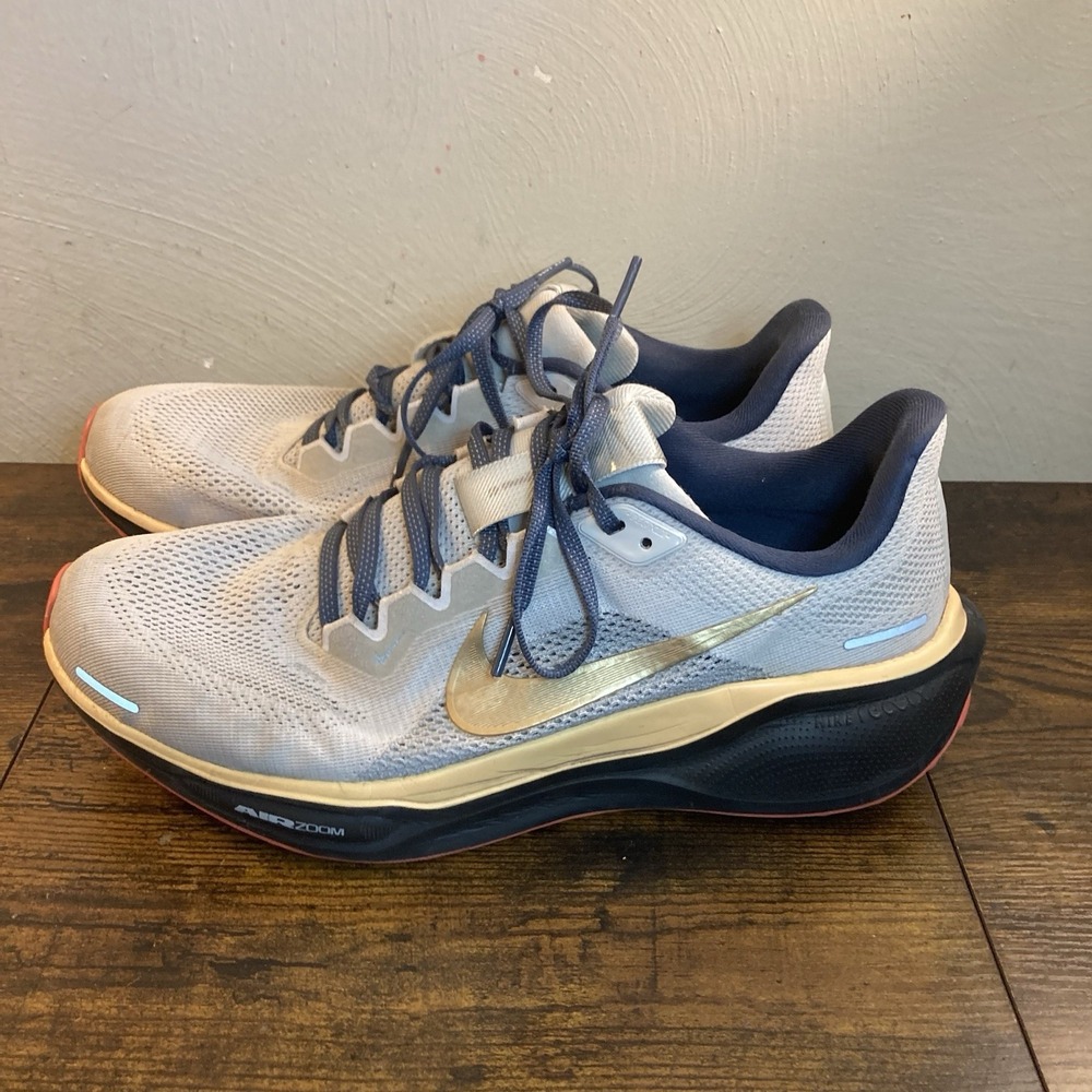 Nike Pegasus 41 Womens 11 Gray Gold‎ ReactX Air Zoom Running Shoes FV9526-900